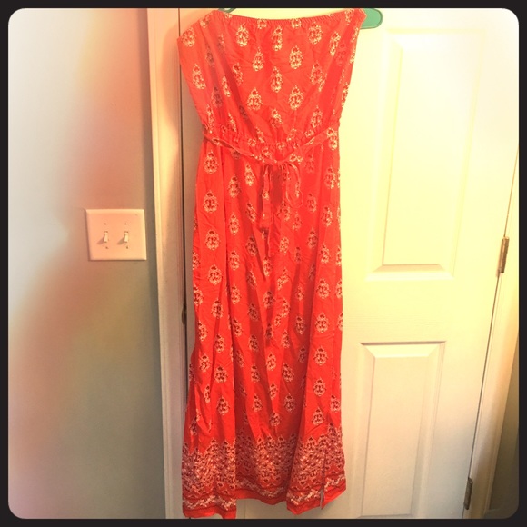 Flirty Orange patterned Maxi dress