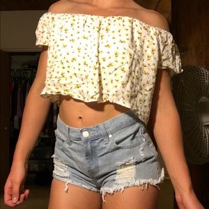 Off the shoulder crop top