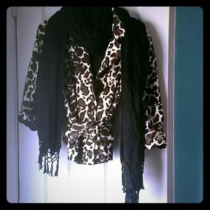 GRACE ELEMENTS LEOPARD PRINT BLAZER