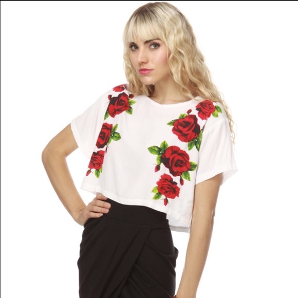 Motel Rocks Rose Crop top