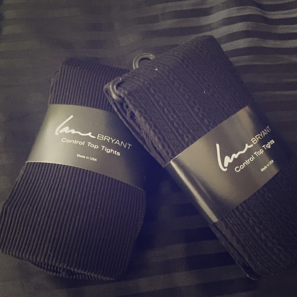 Lane Bryant Textured Tights in Black 2 for 1