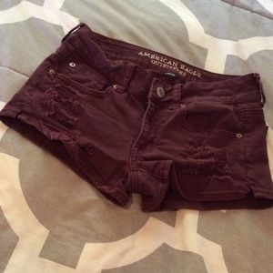 Burgundy American Eagle shorts
