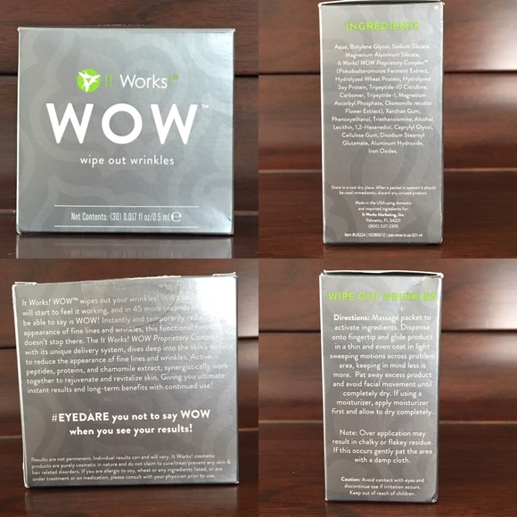 It Works! Wow Wipe Out Wrinkles.