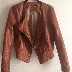 Quinn Leather jacket, caramel color