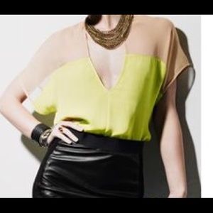 Mason "Georgette" inset tee in Size 2 neon yellow