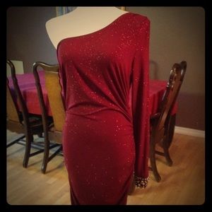 💋 Shimmery Deep Red Charlotte Russe Dress