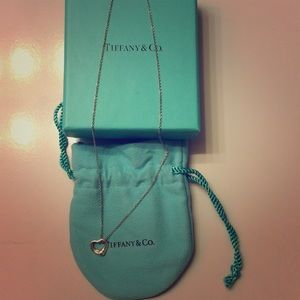 Tiffany silver open heart necklace