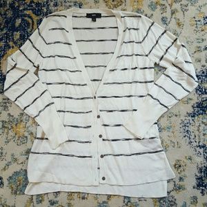 NWOT striped v-neck sweater- incredibly soft!