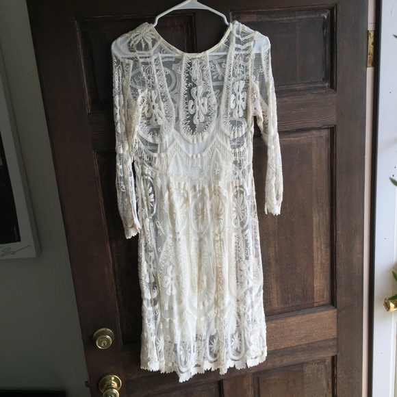 Delicate Free People Dress in Ivory | Size Small