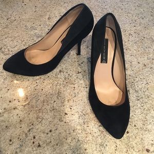Black suede like new heels