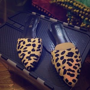 Aldo leopard slip on flats