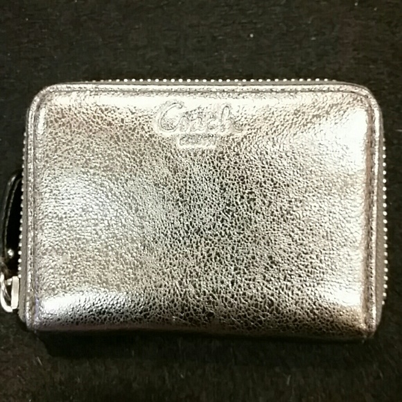 Coach small silver wallet