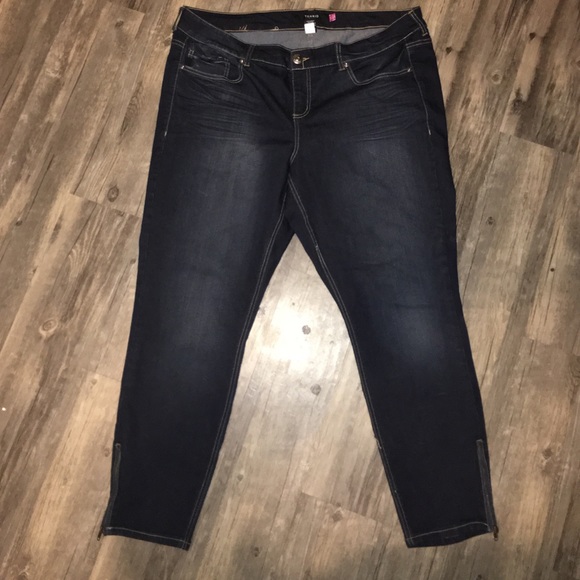 Torrid Dark Ankle Zip Skinny Jeans Sz 22
