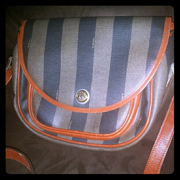 Fendi brown pecan shoulder/crossbody bag