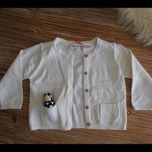 Zara Baby White Cardigan, size 6-9 months.