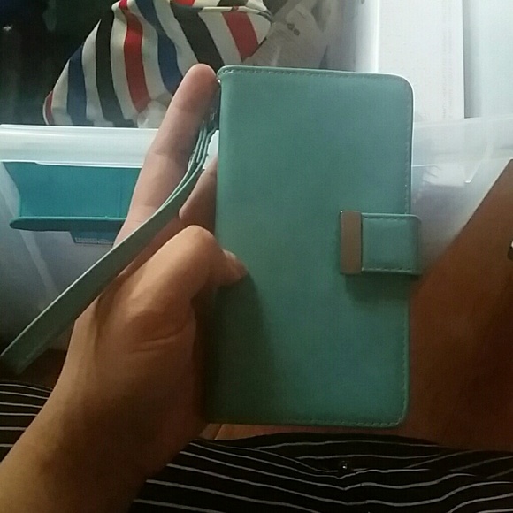 Mint/light blue LG G3 Phone Wallet Case