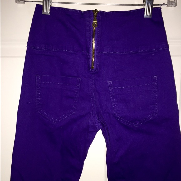 High waisted purple pants