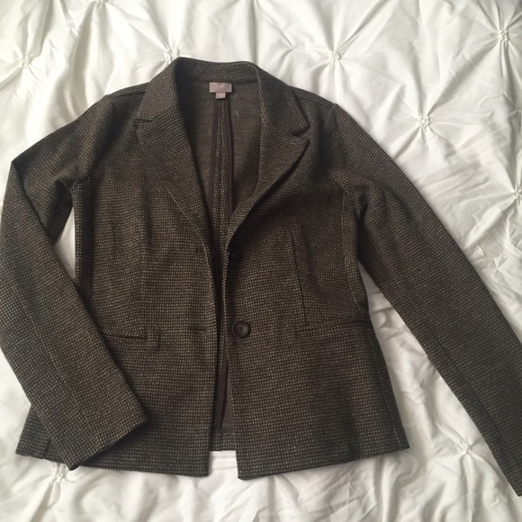 J Jill Brown and Tan Wool Blacker Jacket