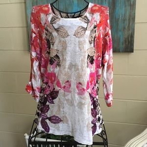 Anthropologie Nic + Zoe Linen Blend Sweater PM