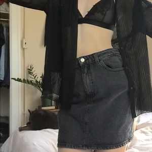 AA black denim skirt size large