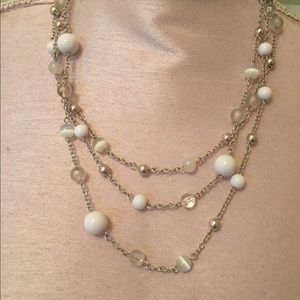 Multi chain bead necklace