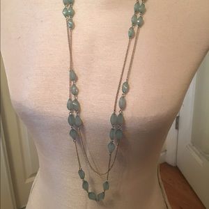 Gold and green bead necklace