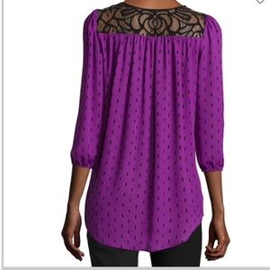 Purple Hi-Lo w/ Black Lace Top