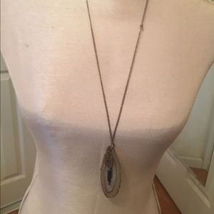 Long necklace with fake rock crystal