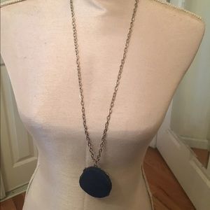 Long necklace with blue stone