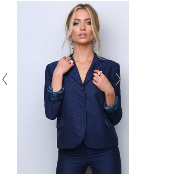 Fitted Blue blazer suit pants set xs s