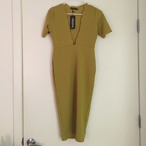Chartreuse Midi Dress