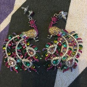 Gorgeous multicolored peacock earrings!