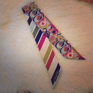 Coach Silk Scarf legacy stripe/ multi-colored Cs