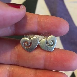 Swirly heart earrings