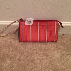 🔥Coach Orange/Pink/Lime Wristlet🔥