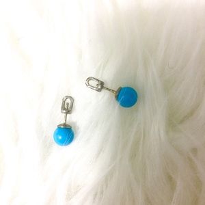 Sterling Silver Genuine Turquoise Stud Earrings