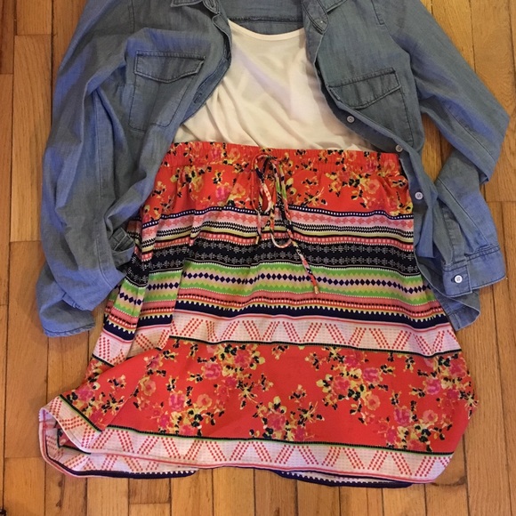 2 for 30% off! Vibrant Western Drawstring Skirt