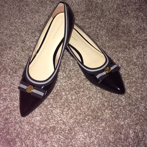Tommy Hilfiger black glossy flats