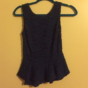 XS blue peplum top