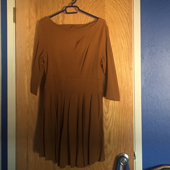 Dark mustard yellow ASOS fit and flare dress