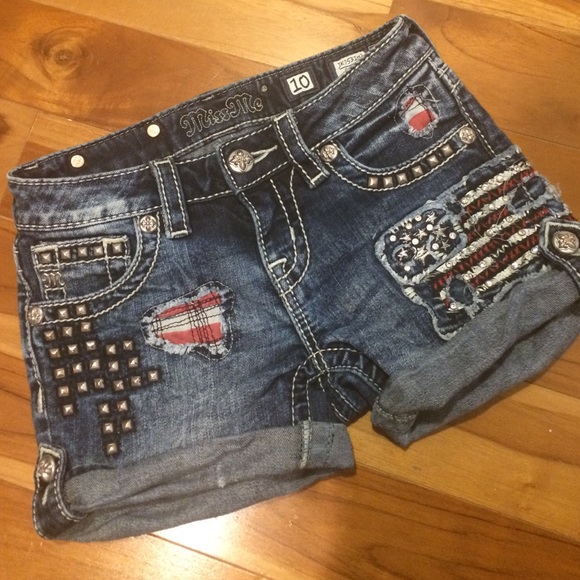 Miss Me American Flag embellished Girls Size 10