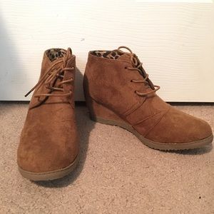 Tan Wedge Bootie