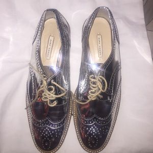 Metallic Zara platform Oxfords
