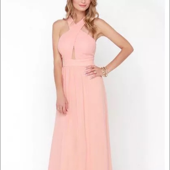 Lulu's PEACH MAXI DRESS XS
