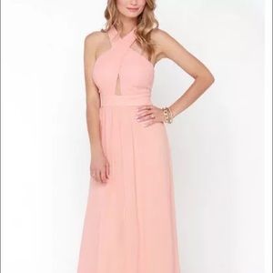 Lulu's PEACH MAXI DRESS XS