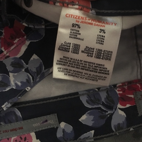 Citizens of humanity floral Thompson skinnies - Picture 4 of 4