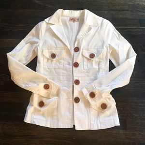 Canvas Blazer with Wood Buttons