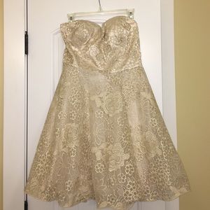FINAL PRICE - Strapless Champagne Dress