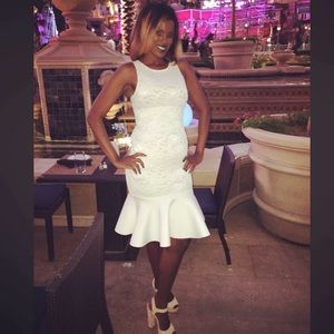 White Lace Midi Dress