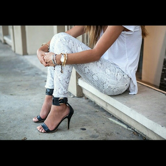 7 FOR ALL MANKIND METALLIC SNAKE PRINT SKINNY JEAN